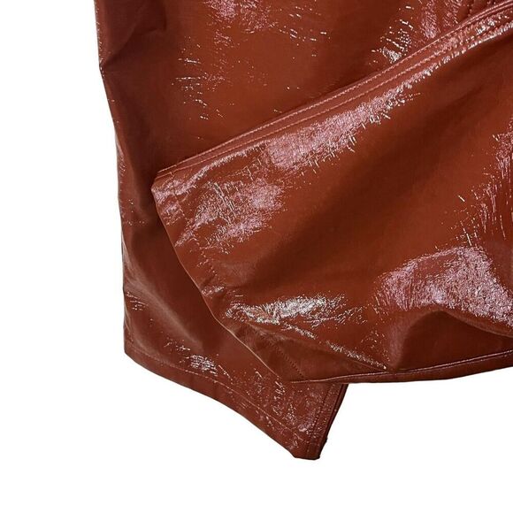 Abercrombie & Fitch Curve Love 90s Straight Pants Brown Leather Women’s Size 32 - Picture 9 of 13